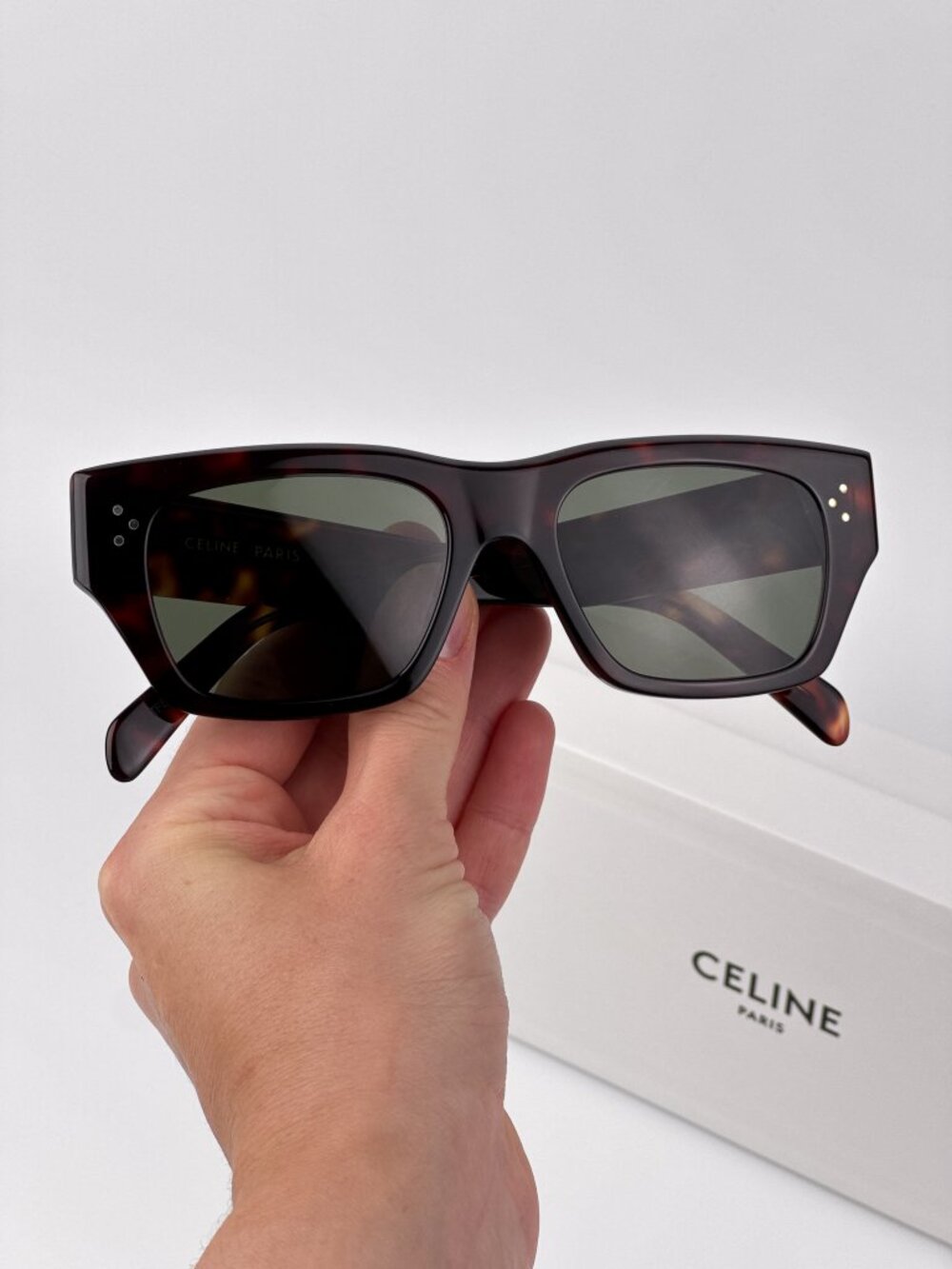 CELINE CL40297U 52N HAVANA SQUARE SUNGLASSES
